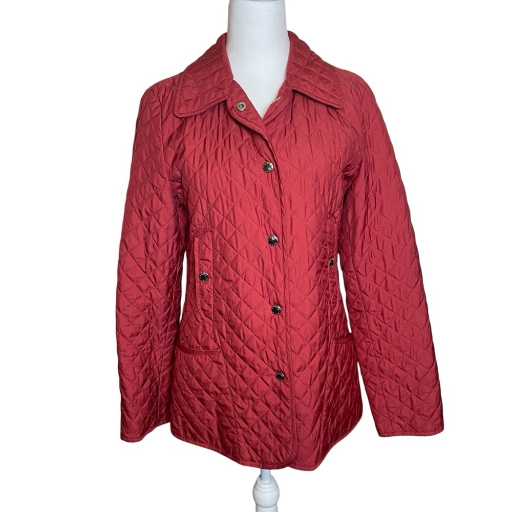 Michael Kors Jacket Women's Small Lightweight‎ Quilted Terracotta Snap Close